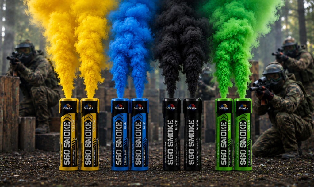 Zestaw świec dymnych Sokara S60 Smoke do paintballa i ASG